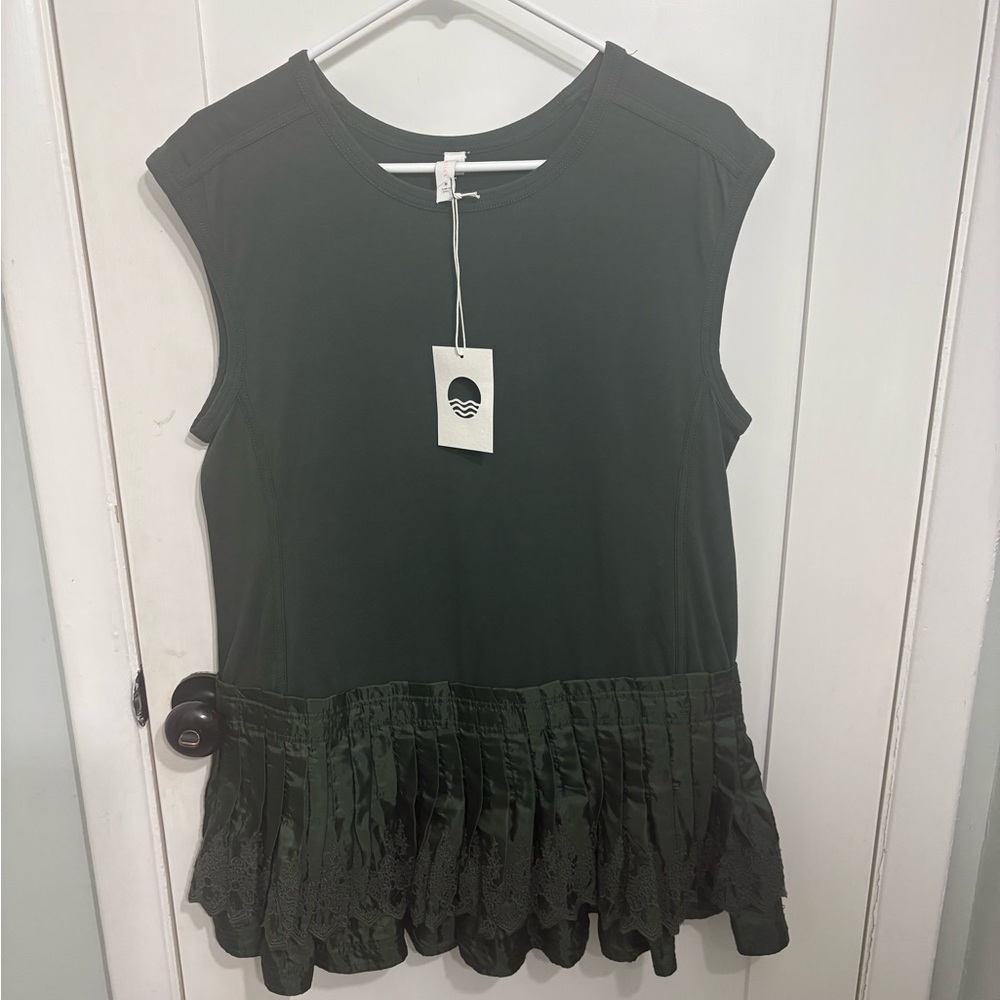 Chic Dark Green Sleeveless Dress